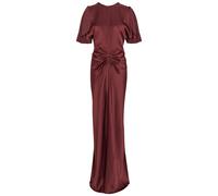 Victoria Beckham Gathered Satin-crepe Midi Dress - Dark Red - 8 (UK8 / S)