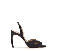 Victoria Beckham Harlow 100 Satin Slingback Sandals - Black - 37 (IT37/ UK4)