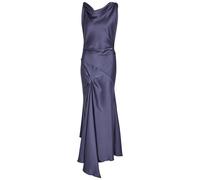 Victoria Beckham Posy Asymmetric Satin Maxi Dress - Dark Grey - 12 (UK12 / M)