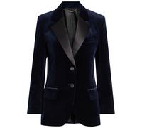 Victoria Beckham Satin-trim Velvet Blazer - Navy - 14 (UK14 / L)
