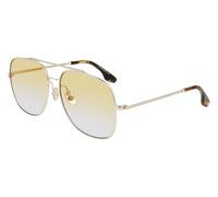 Victoria Beckham Woman VB215S 723 Sunglasses Metal Gold Yellow Pilot