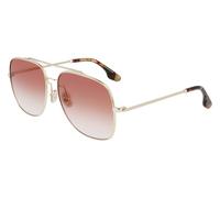 Victoria Beckham Woman VB215S 725 Sunglasses Metal Gold Red Pilot