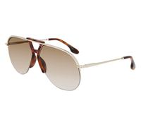 Victoria Beckham Woman VB222S 702 Sunglasses Metal Gold Brown Round Shaded