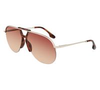 Victoria Beckham Woman VB222S 711 Sunglasses Metal Gold Multicolor Round Shaded