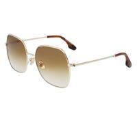 Victoria Beckham Woman VB223S 702 Sunglasses Metal Gold Brown Butterfly Shaded