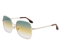 Victoria Beckham Woman VB223S 727 Sunglasses Metal Gold Multicolor Butterfly Shaded