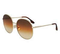 Victoria Beckham Woman VB224S 708 Sunglasses Metal Gold Multicolor Round Shaded