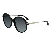 Victoria Beckham Woman VB632S 001 Sunglasses Acetate Black Grey Round Shaded
