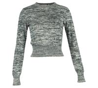 Victoria Beckham Women's Preloved Cropped Marled Sweater in Grey Cotton