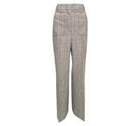 Victoria Beckham Women's Preloved Plaid Straight-Leg Trousers in Grey Wool | Size: 4