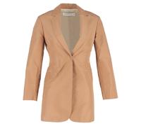 Victoria Beckham Women's Preloved Single-Breasted Blazer in Brown Cotton in Light Brown | Size: 8