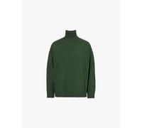 Victoria Beckham Womens Spruce Green Cut-out Turtleneck Wool and Cashmere-blend Knitted Jumper S