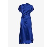 Victoria Beckham Womens Victoria Beckham Asymmetric Twist Satin Midi Dress Bright Indigo 4