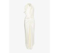 Victoria Beckham Womens Victoria Beckham Backless Scarf Satin Midi Dress Ivory 10