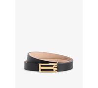 Victoria Beckham Womens Victoria Beckham Brand-Design-Plaque Leather Belt Black 24