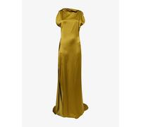 Victoria Beckham Womens Victoria Beckham Carla Split-Seam Satin Gown Moss 6