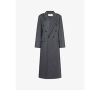 Victoria Beckham Womens Victoria Beckham Double-Breasted Wool-Blend Long Coat Dark Grey Melange 8