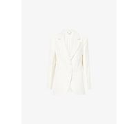 Victoria Beckham Womens Victoria Beckham Katherine Single-Breasted Woven Blazer Ivory 6