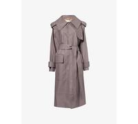 Victoria Beckham Womens Victoria Beckham Philippa Belted Cotton Trench Coat Ore 14