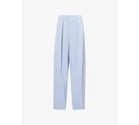 Victoria Beckham Womens Victoria Beckham Pleated Tailored Woven Trousers Ocean Mist 8