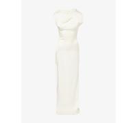Victoria Beckham Womens Victoria Beckham Rad Split-Sides Satin Maxi Dress Ivory 14