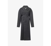 Victoria Beckham Womens Victoria Beckham x Mackintosh Belted Woven Trench Coat Charcoal 6