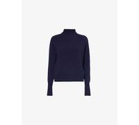 Victoria Beckham Womens Vy Brand-embroidered Roll-neck Wool Jumper L