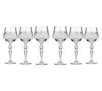 Victoria Bella TM7841, 8 Oz. Hand-Made Crystal Wine Glasses on a Long Stem, Clear Red/White Wine Glasses, Wedding Gift Drinkware, Set of 6