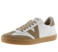 victoria Berlin Ciclista Leather Effect Low-Top Trainers & Contrast Split Leather Pieces & Matching Laces 1126207 for Women Beige 35
