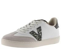 victoria Berlin Ciclista Pumped Leather Effect Low-Top Trainers & Glitter Logo & Split Leather Toe 1126198 for Women Hielo 39