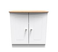 Victoria Cabinet White & Light Oak 2 Doors 77cm