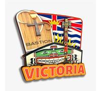 Victoria Canada Fridge Magnet Wooden Collection 3D Wood Handmade Travel City Souvenirs Refrigerator Magnet Home Decoration Gift -703