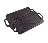 Victoria Cast Iron Enamel Grill Double Reversible 33 x 21 cm Fire BBQ Oven Glass Ceramic Gas Non-Toxic PTFE Free