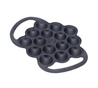 VICTORIA Cast Iron Poffertjes Dutch Pancake Pan with Loop Handles, Preseasoned with Flaxseed Oil, Made in Colombia