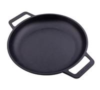 Victoria Cast Iron Round Skillet with Double Loop Handles Seasoned with 100% Kosher Certified Non-GMO Flaxseed Oil, 10 Inch, Black