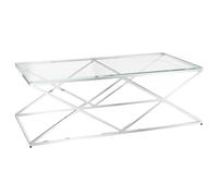 victoria clear glass coffee table with stainless steel frame