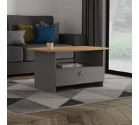 Victoria Coffee Table Grey & Light Oak 1 Shelf 1 Drawer 93cm