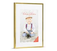 Victoria Collection Modern Aluminium A4 Photo Frame - Perfect Picture/Certificate/Poster Frame for Home & Office | Gold Wall Mounted Photoframe for Portrait & Landscape Photographs