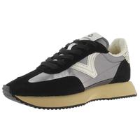 victoria Cosmos Metallic Nylon Low Tennis & Contrasting Split Leather Pieces & Serrated Sole 1134111 for Women Negro 36