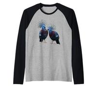 Victoria Crowned Pigeon New Guinea Exotic Bird Raglan Baseball Tee
