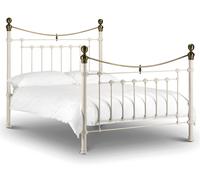 Victoria - Double - White - Metal - High Foot-End Bed - 4ft6 - Happy Beds