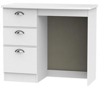 Victoria Dressing Table - 3 Drawer - Single - White