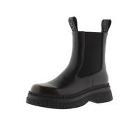 victoria Dublin Leather Effect Ankle Boots Black Monochrome & Thick Sole & Double Pull Tab 1301104 for Women Marron 40