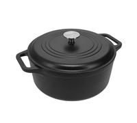 Victoria Dutch Oven Enamelled Cast Iron Induction 29 cm, Cocotte 6.6L, PTFE and PFOA-free, Suitable for Fire, Barbecue, Oven, Ceramic Hob, Gas
