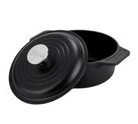 Victoria Dutch Oven Induction Cast Iron Seasoned 20cm/1,9L, Seasoned Cocotte for Creating Non-Stick, Toxin-Free, PTFE-Free, Suitable for Barbecue, Oven, Ceramic Hob, Gas