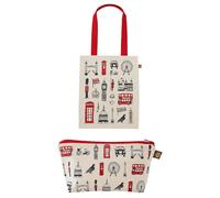 VICTORIA EGGS Big Smoke Canvas Bag & London Icons Cosmetic Bag VICTORIA EGGS Multicolor