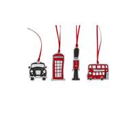 VICTORIA EGGS Set of 4 London Icons Wooden Decorations VICTORIA EGGS Multicolor