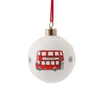 VICTORIA EGGS Simply London Bus Fine Bone China Bauble in White VICTORIA EGGS White