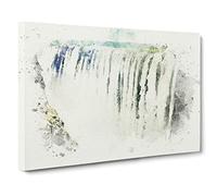 Victoria Falls In Zambia & Zimbabwe In Abstract Modern Art Canvas Wall Art Print Ready to Hang, Framed Picture for Living Room Bedroom Home Office Décor, 20x14 Inch (50x35 cm)