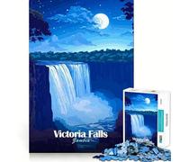 Victoria Falls Night Jigsaw 1000 Pieces Memory Skill Fun Smooth Edge Perfect Interlock Fun-filled Way to Fill Empty Hours (50x75cm)